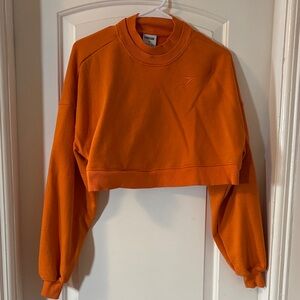 Orange Gymshark Cropped Rest Day Sweatshirt